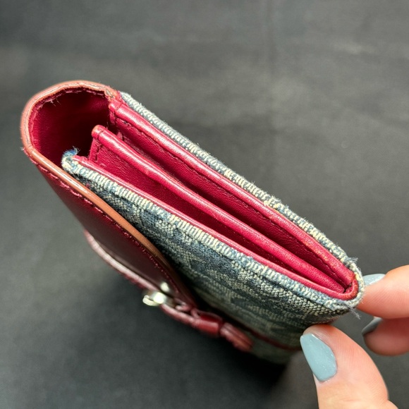 ❤️Christian Dior Red Navy Trotter Canvas Long Wallet, Italy❤️ - Picture 11 of 14